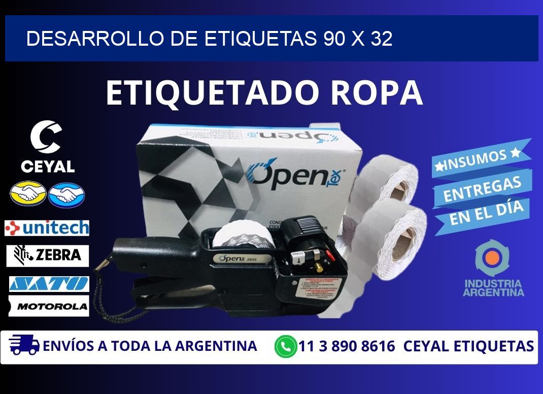 Desarrollo de etiquetas 90 x 32