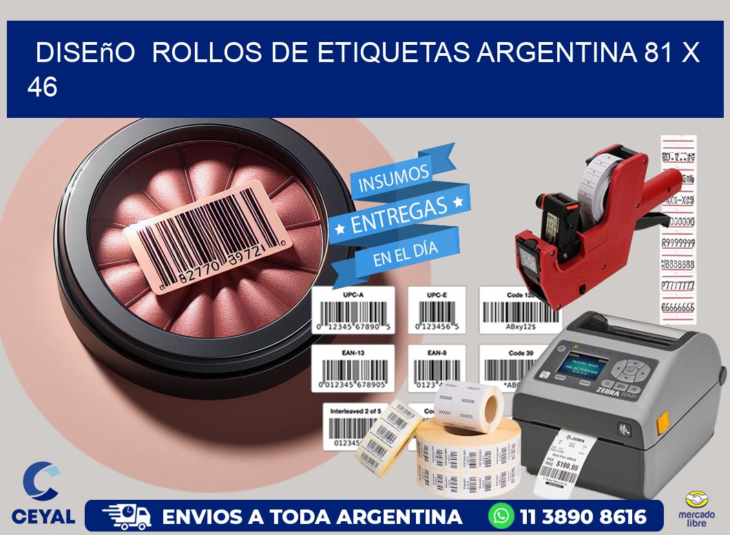 Diseño  ROLLOS DE ETIQUETAS ARGENTINA 81 x 46