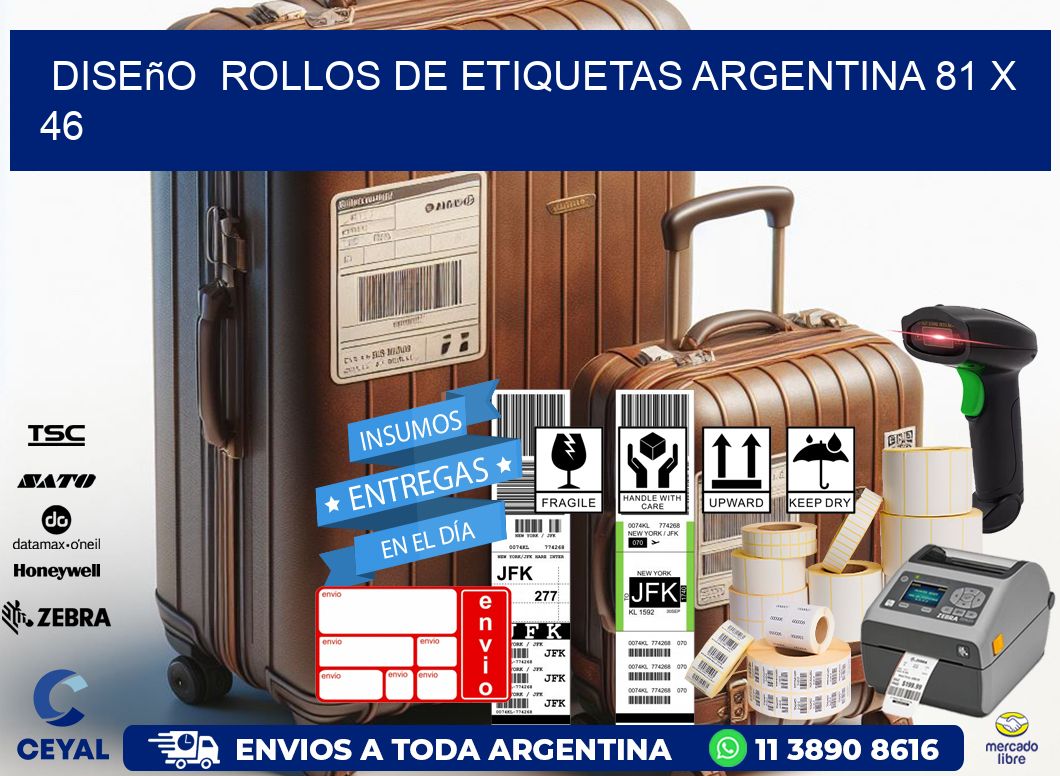 Diseño  ROLLOS DE ETIQUETAS ARGENTINA 81 x 46