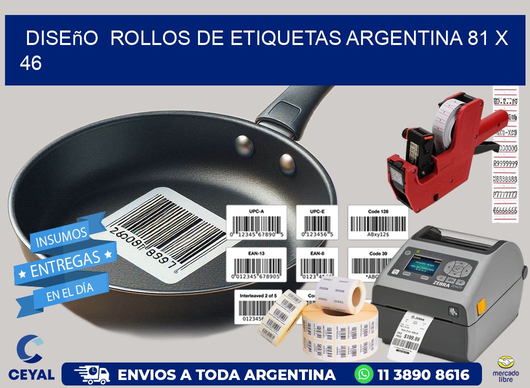 Diseño  ROLLOS DE ETIQUETAS ARGENTINA 81 x 46