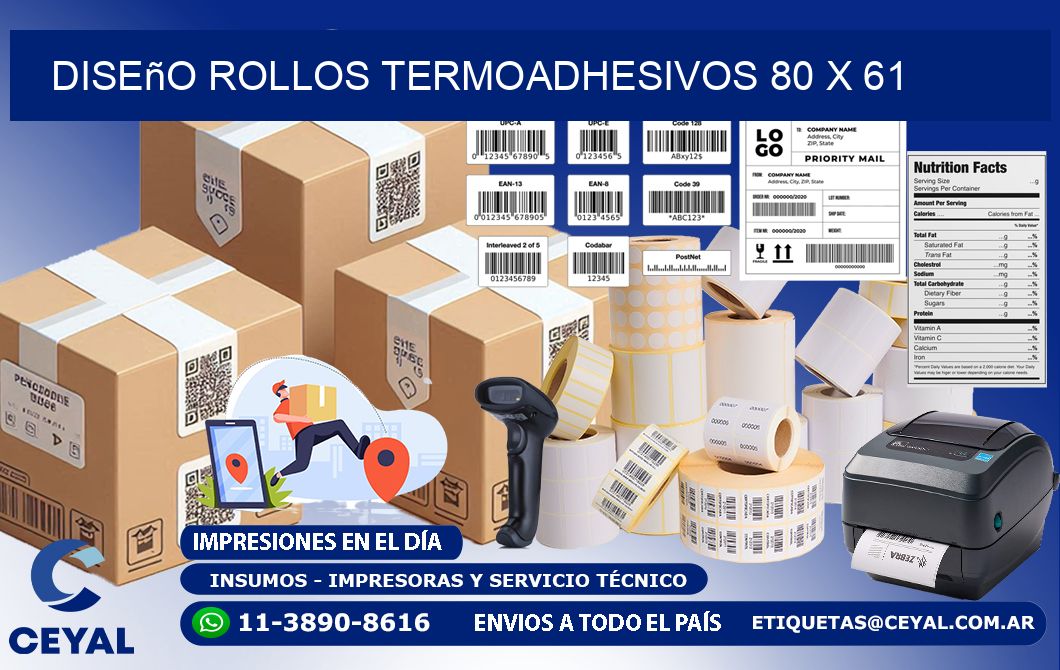 Diseño ROLLOS TERMOADHESIVOS 80 x 61