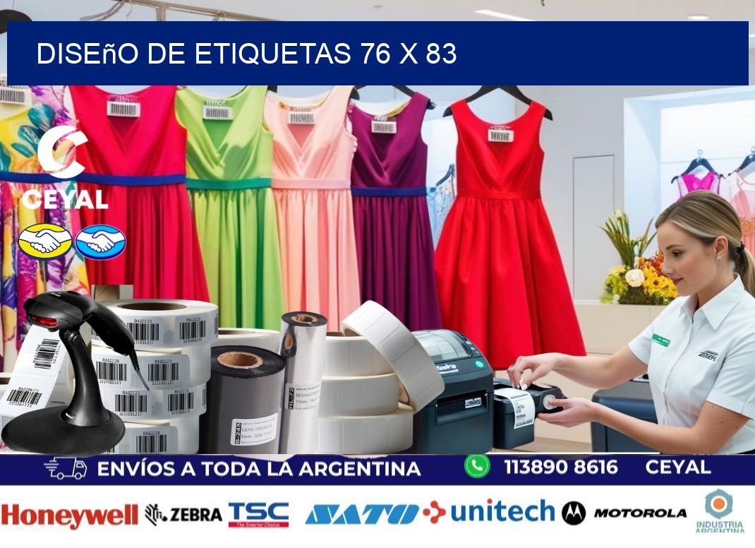 Diseño de etiquetas 76 x 83