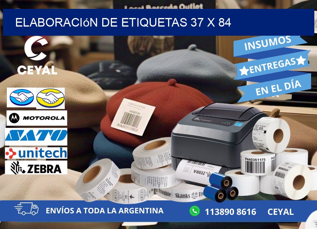 Elaboración de etiquetas 37 x 84