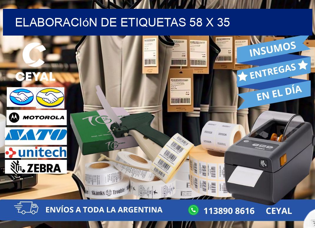 Elaboración de etiquetas 58 x 35