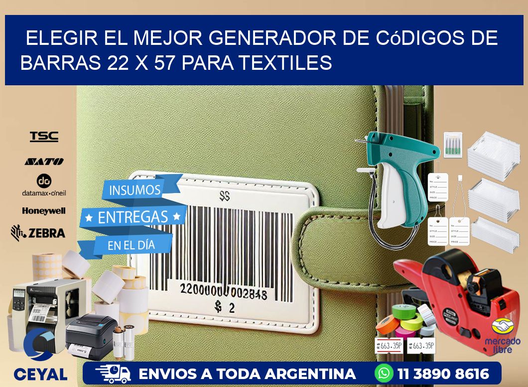 Elegir el Mejor Generador de Códigos de Barras 22 x 57 para Textiles
