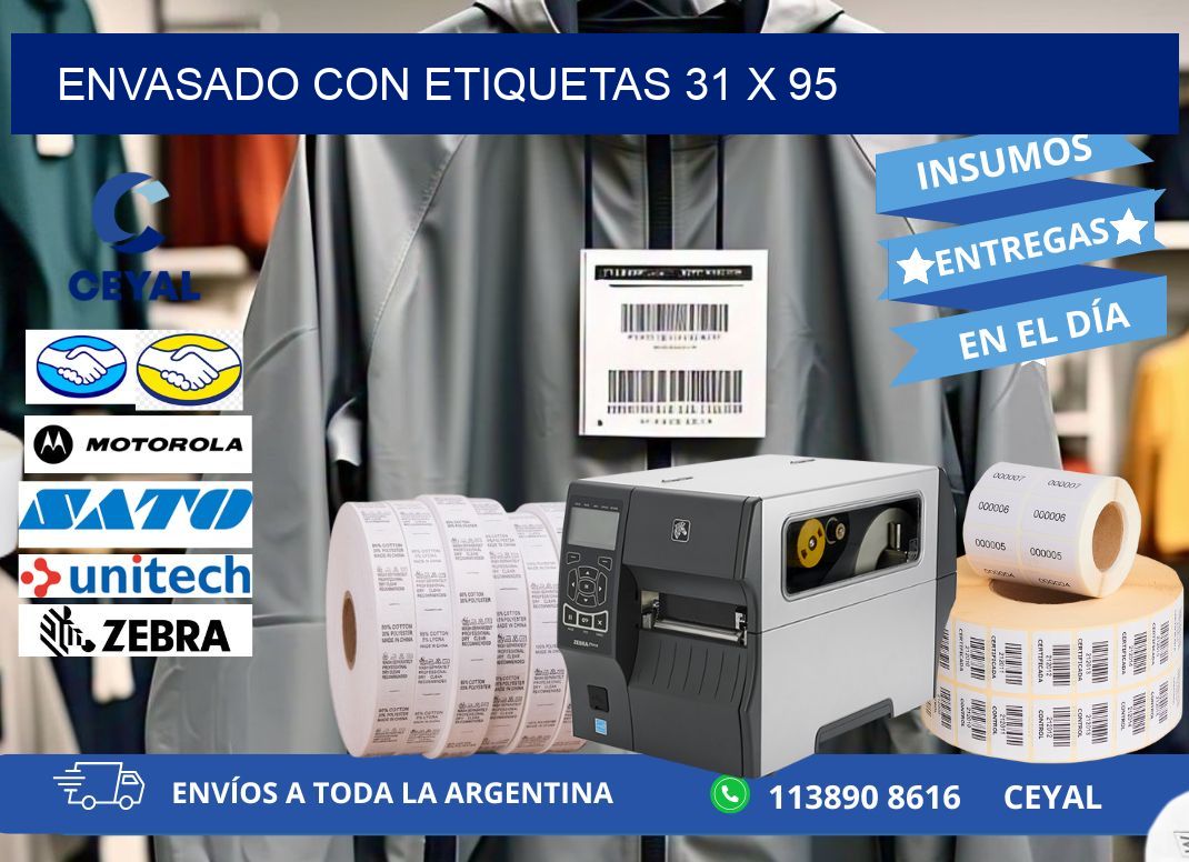 Envasado con etiquetas 31 x 95
