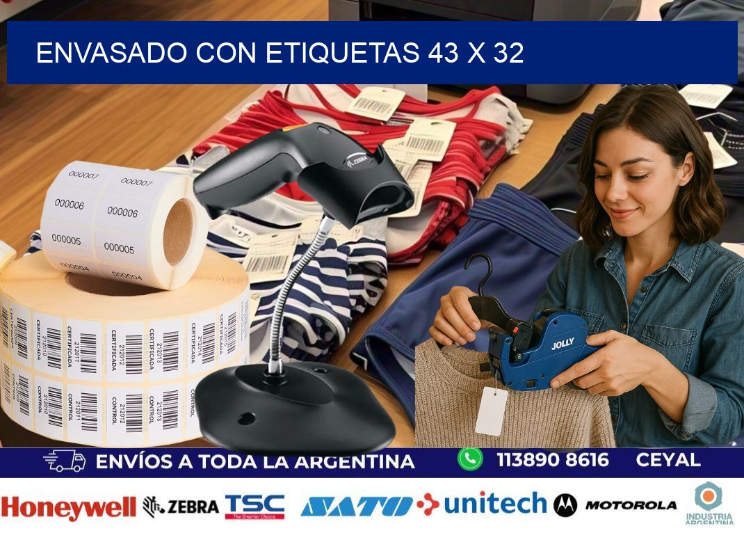 Envasado con etiquetas 43 x 32