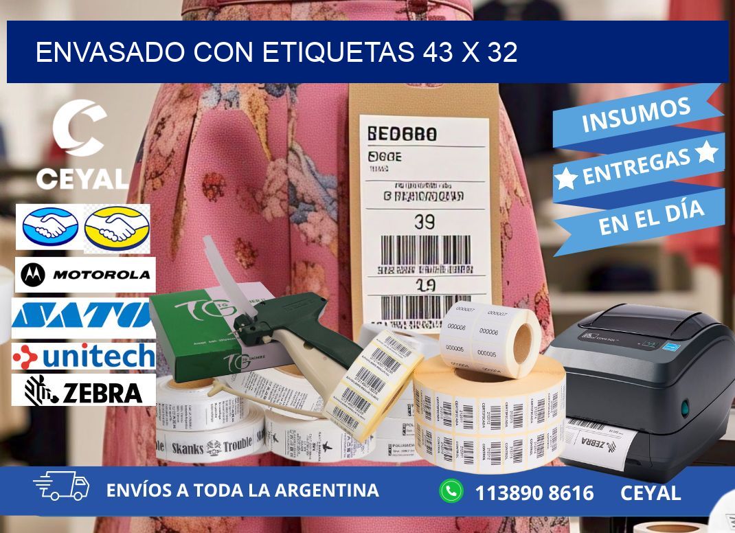 Envasado con etiquetas 43 x 32
