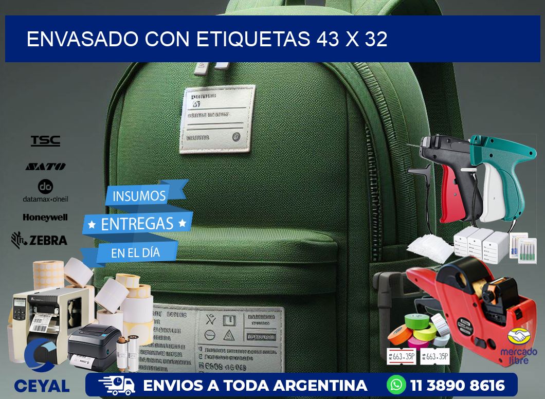 Envasado con etiquetas 43 x 32