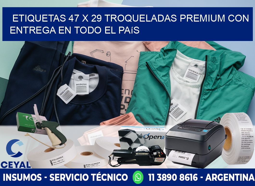 Etiquetas 47 x 29 troqueladas premium con entrega en todo el país