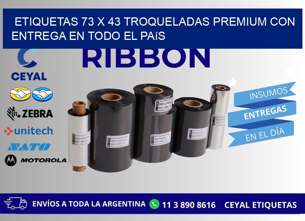Etiquetas 73 x 43 troqueladas premium con entrega en todo el país