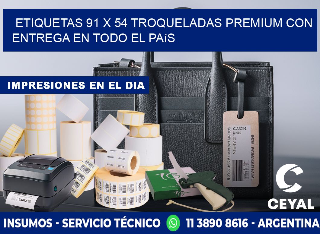 Etiquetas 91 x 54 troqueladas premium con entrega en todo el país