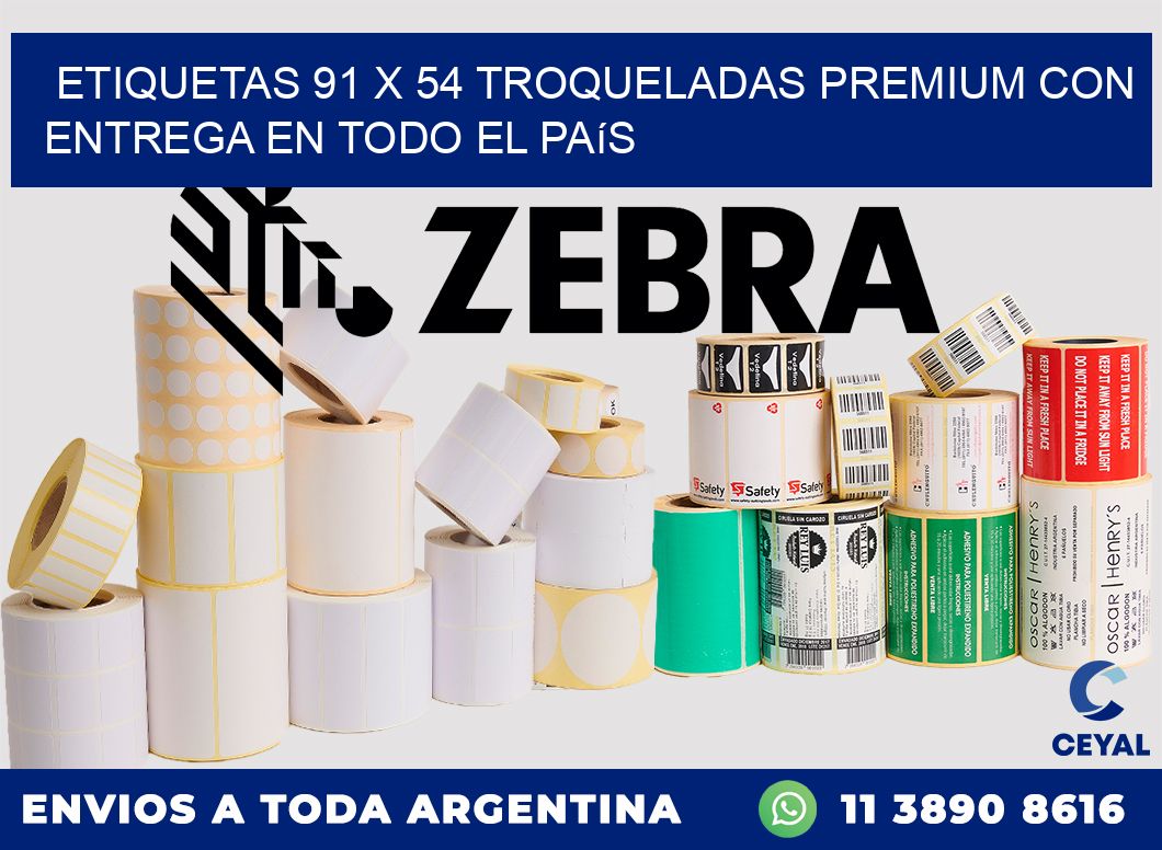 Etiquetas 91 x 54 troqueladas premium con entrega en todo el país