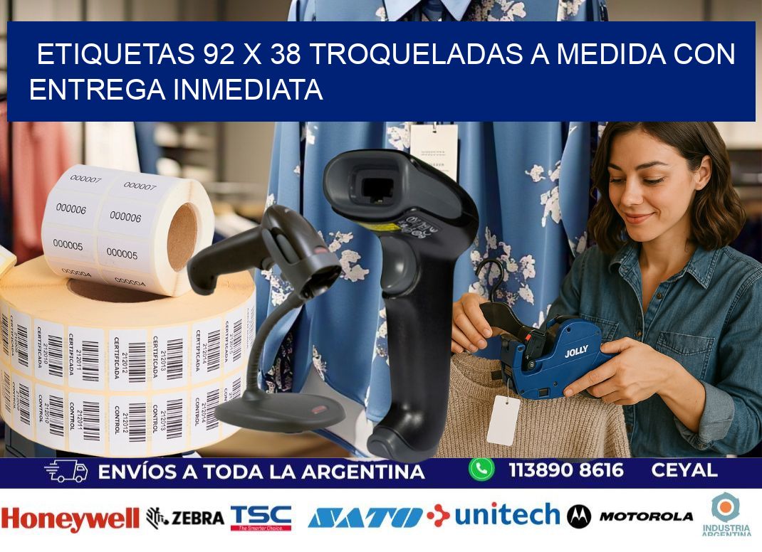 Etiquetas 92 x 38 troqueladas a medida con entrega inmediata