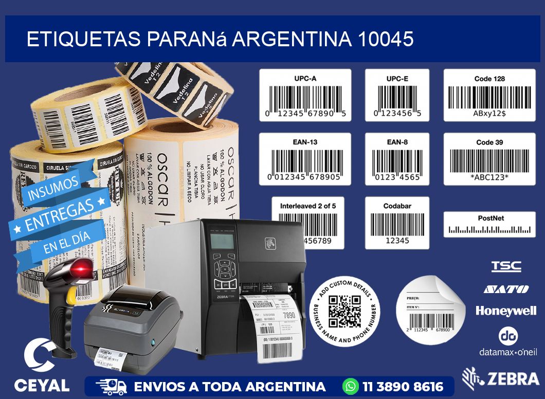 Etiquetas Paraná Argentina 10045