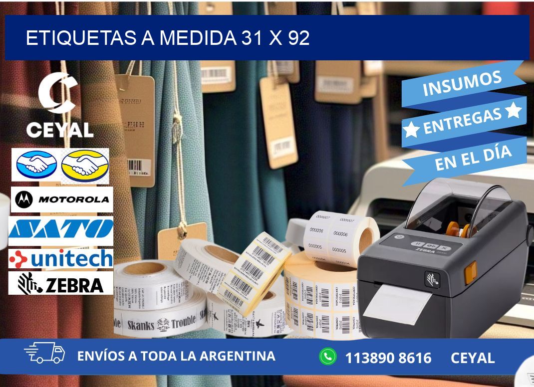 Etiquetas a medida 31 x 92