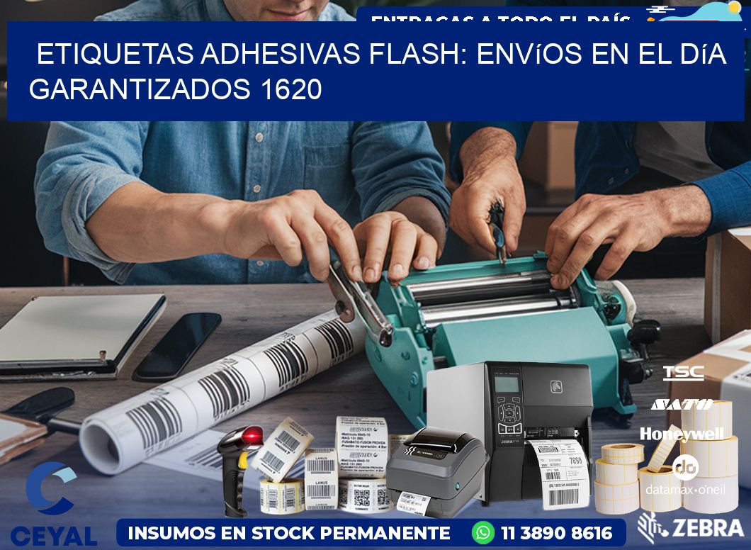 Etiquetas adhesivas Flash: Envíos en el Día Garantizados 1620
