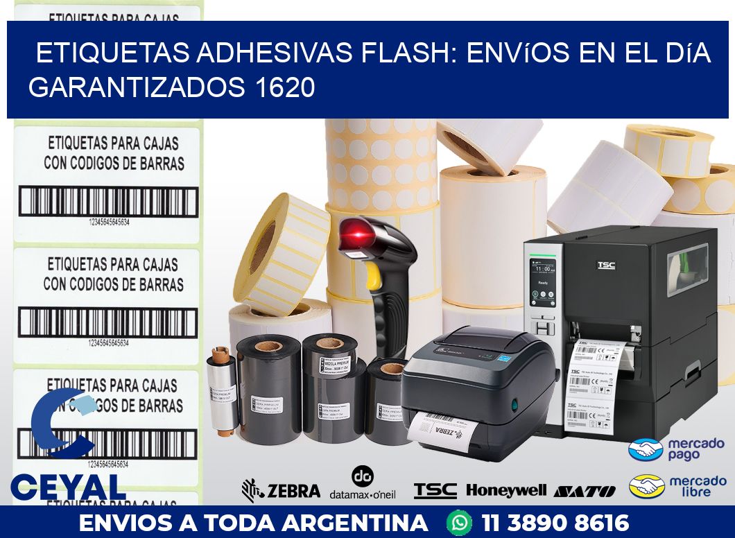 Etiquetas adhesivas Flash: Envíos en el Día Garantizados 1620