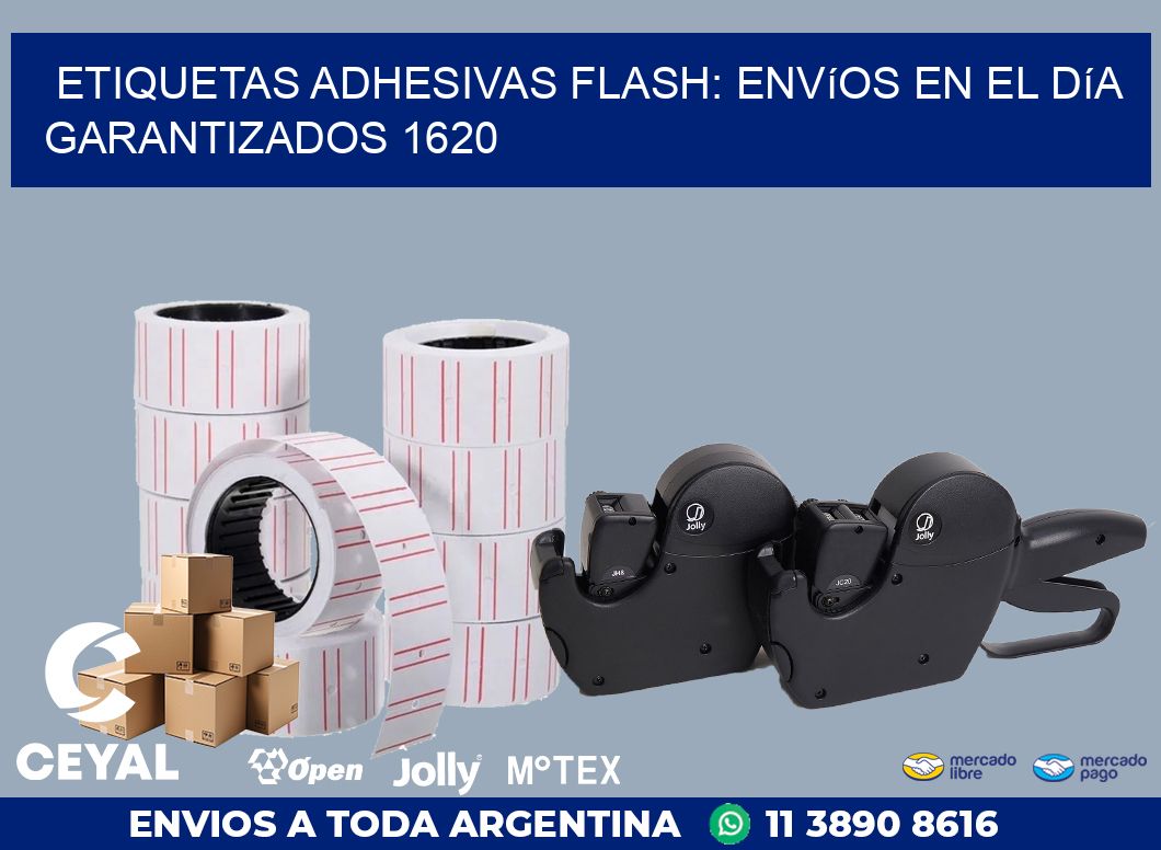 Etiquetas adhesivas Flash: Envíos en el Día Garantizados 1620