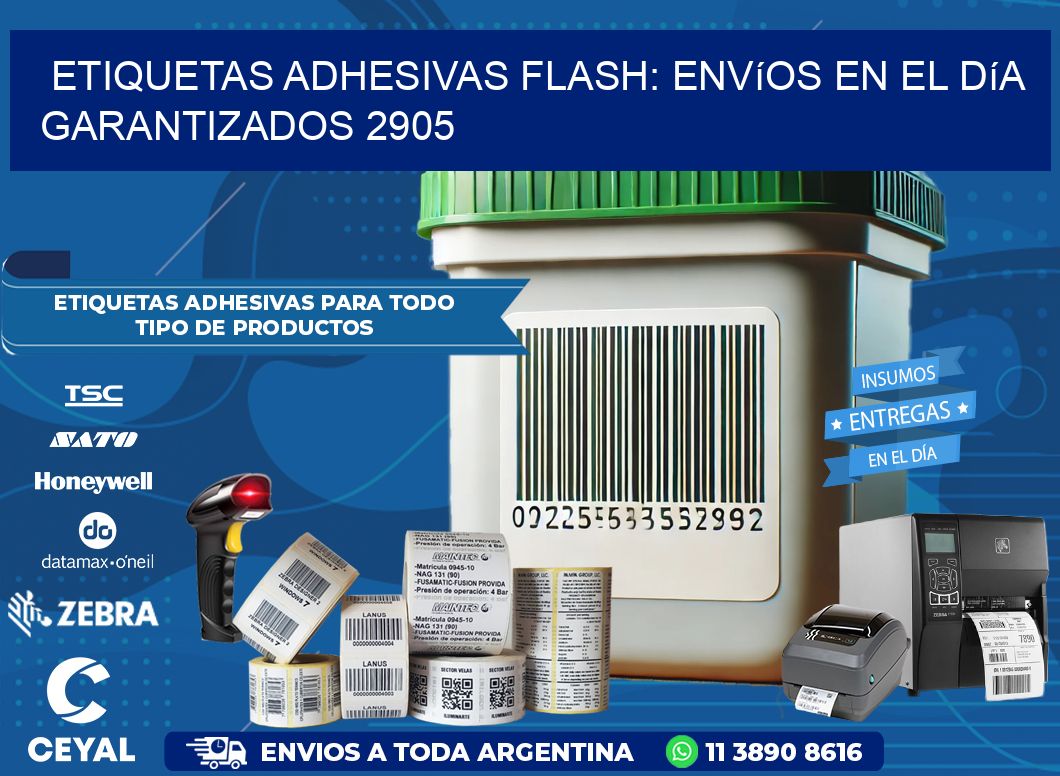 Etiquetas adhesivas Flash: Envíos en el Día Garantizados 2905