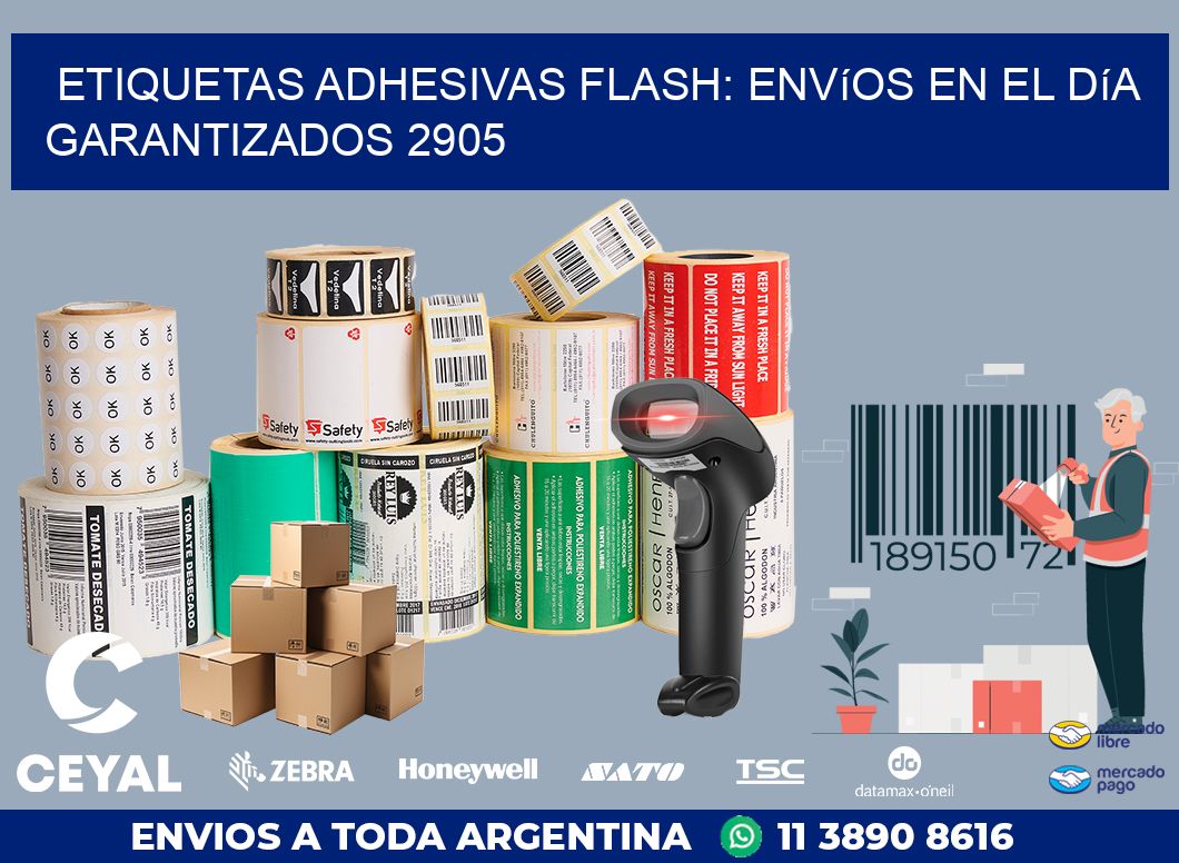 Etiquetas adhesivas Flash: Envíos en el Día Garantizados 2905