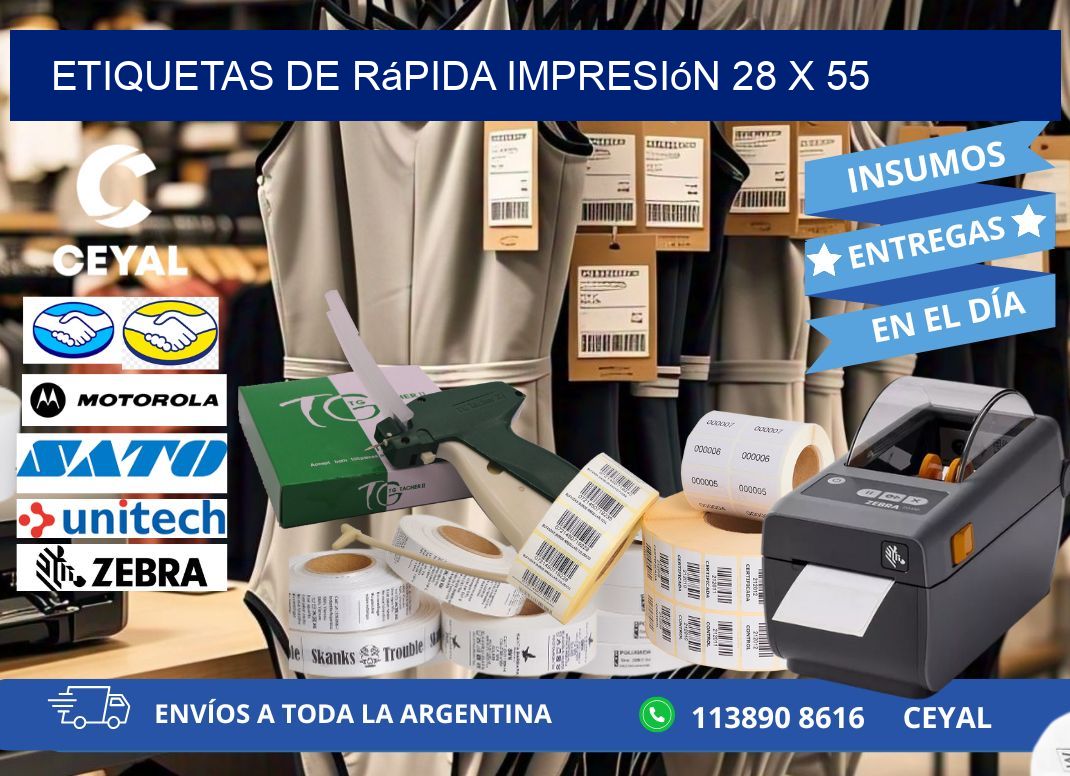 Etiquetas de rápida impresión 28 x 55