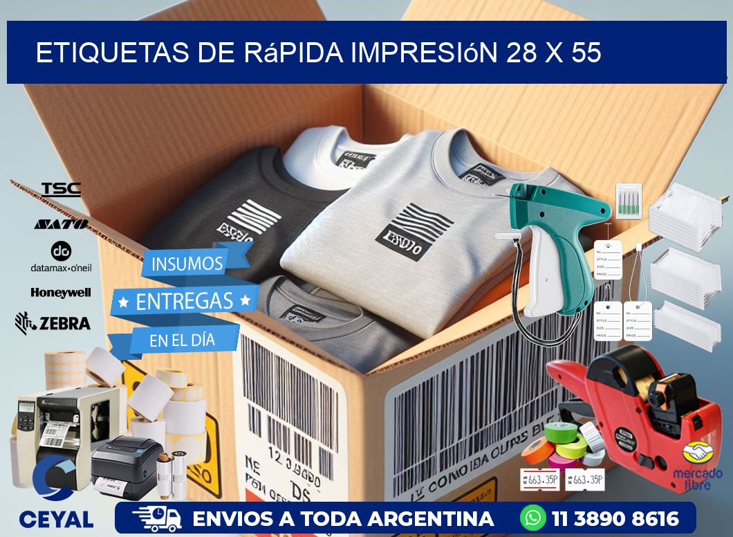 Etiquetas de rápida impresión 28 x 55