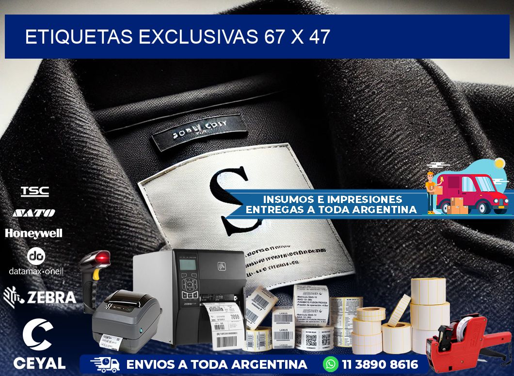 Etiquetas exclusivas 67 x 47