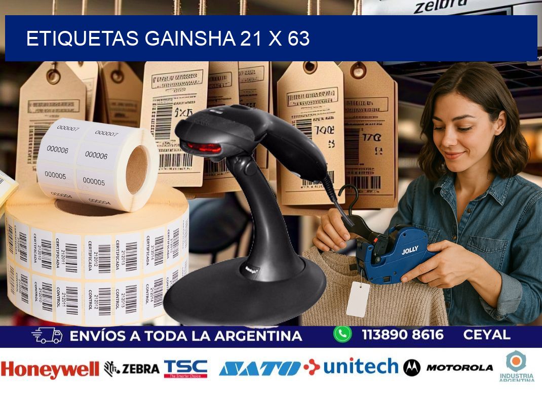 Etiquetas gainsha 21 x 63