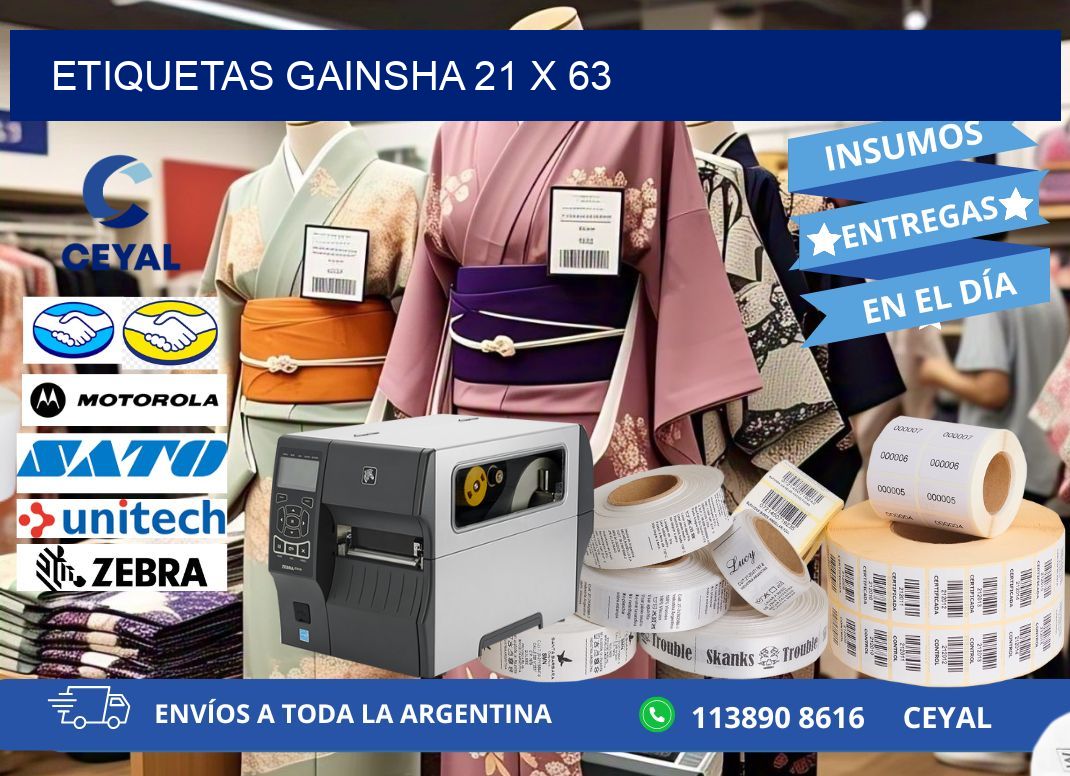 Etiquetas gainsha 21 x 63
