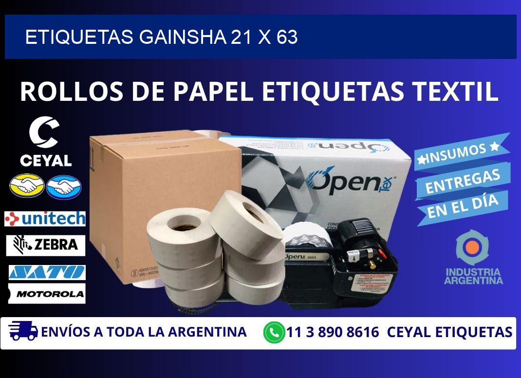 Etiquetas gainsha 21 x 63