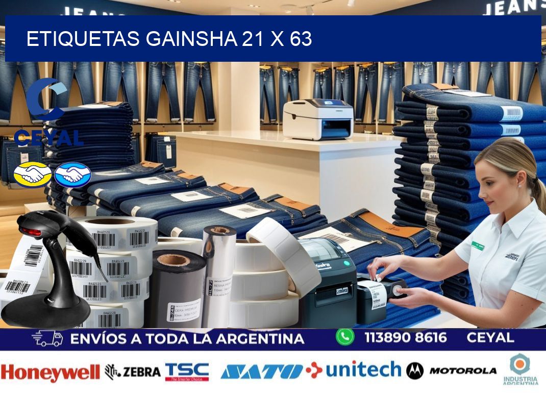 Etiquetas gainsha 21 x 63