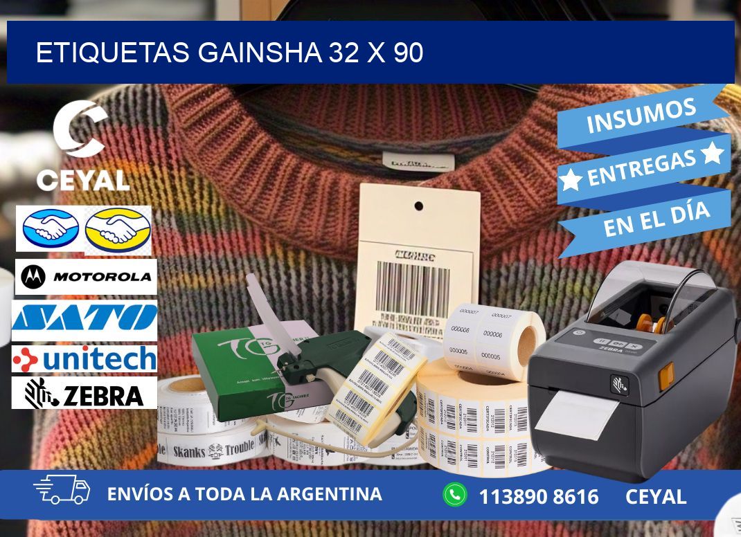 Etiquetas gainsha 32 x 90