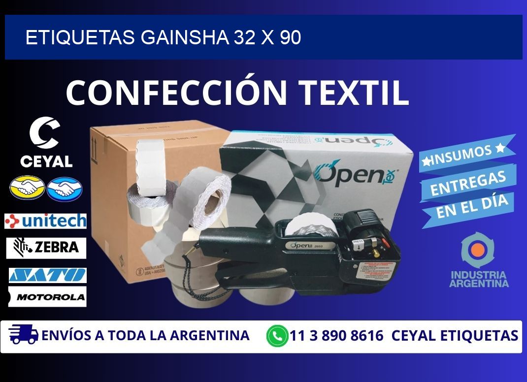 Etiquetas gainsha 32 x 90