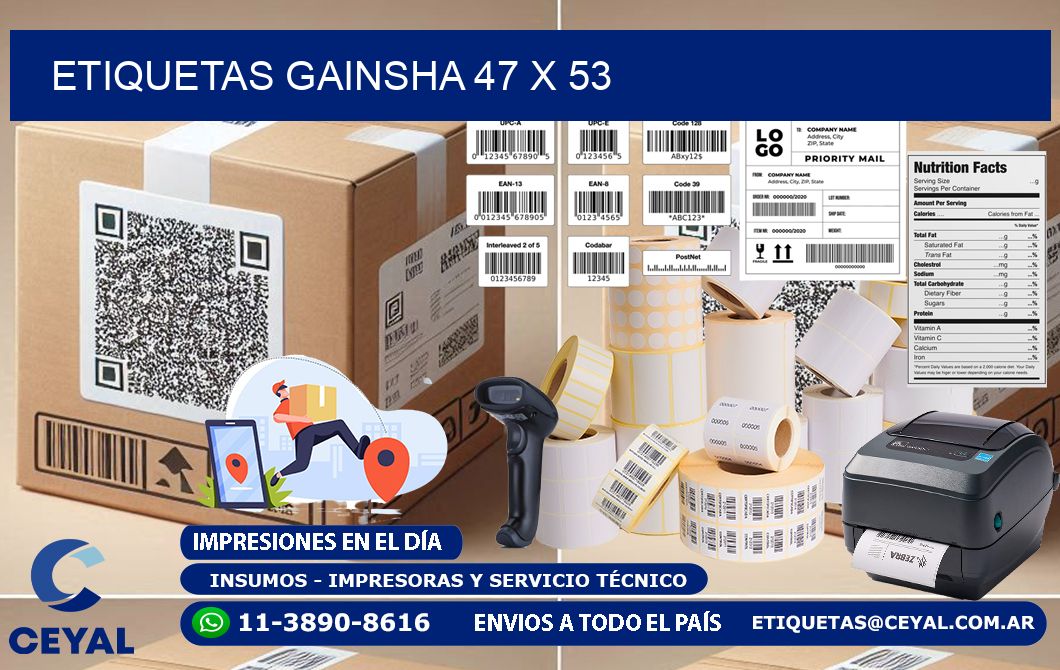 Etiquetas gainsha 47 x 53