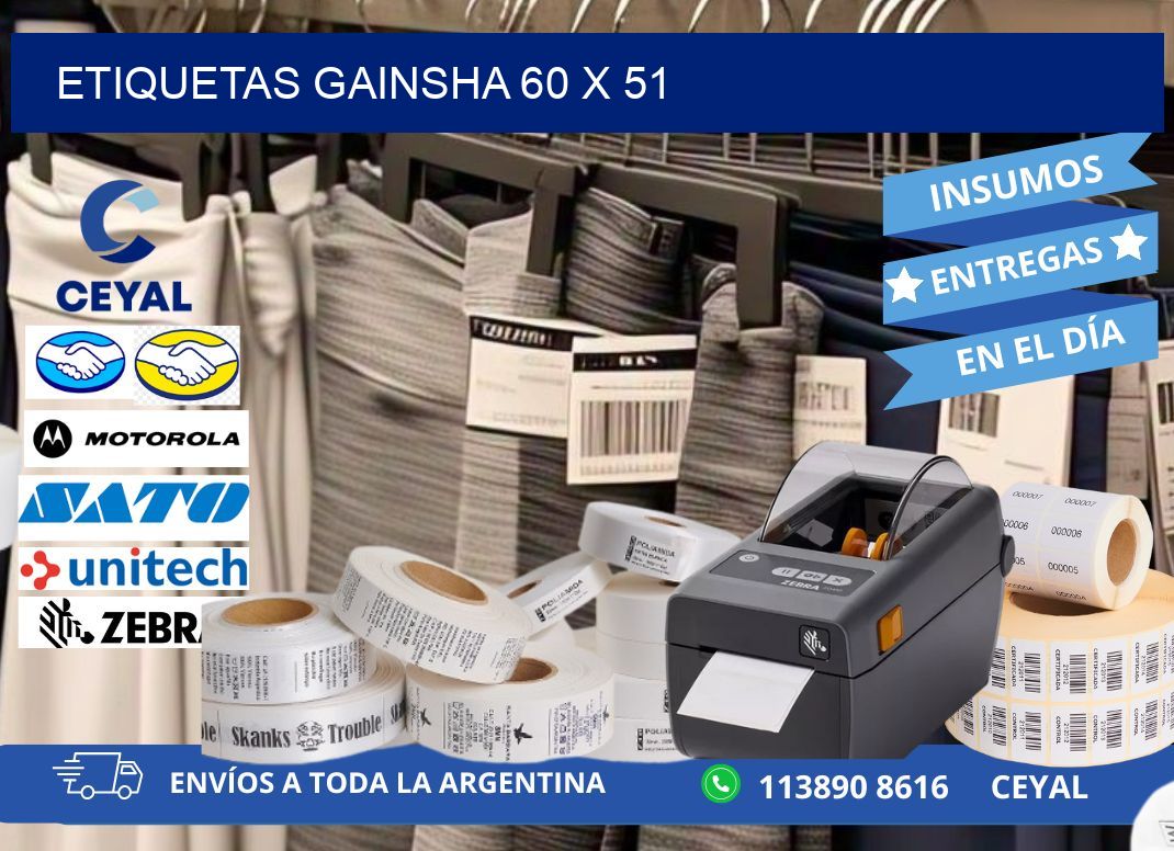 Etiquetas gainsha 60 x 51