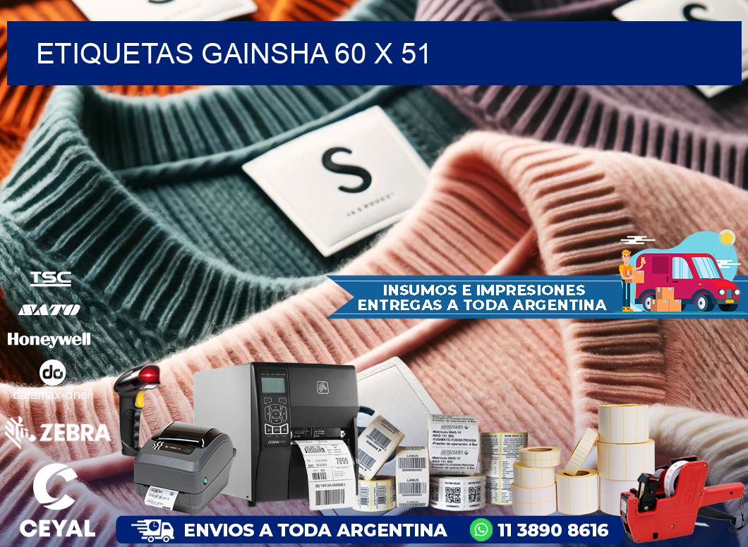 Etiquetas gainsha 60 x 51