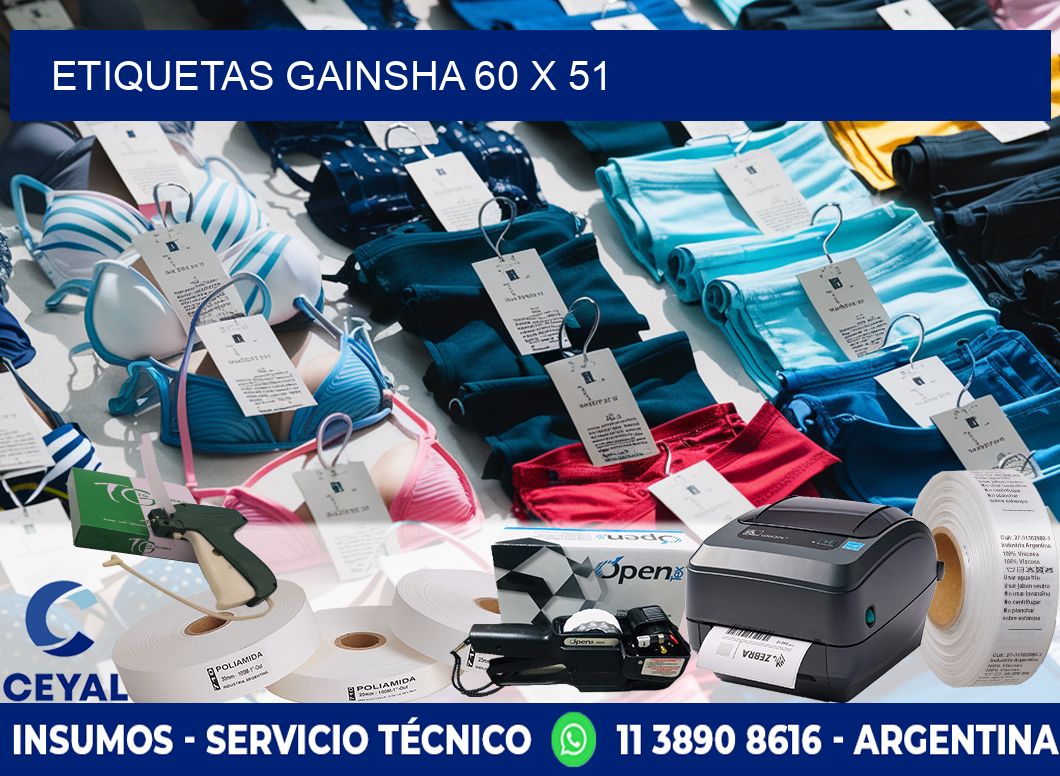 Etiquetas gainsha 60 x 51