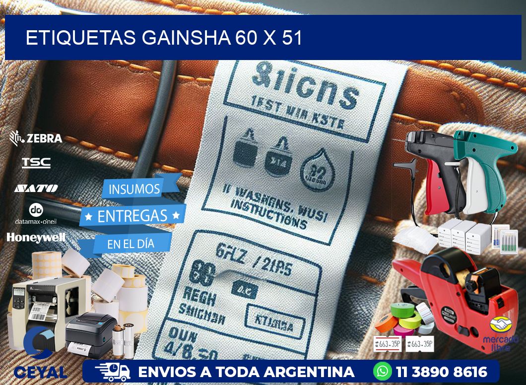 Etiquetas gainsha 60 x 51