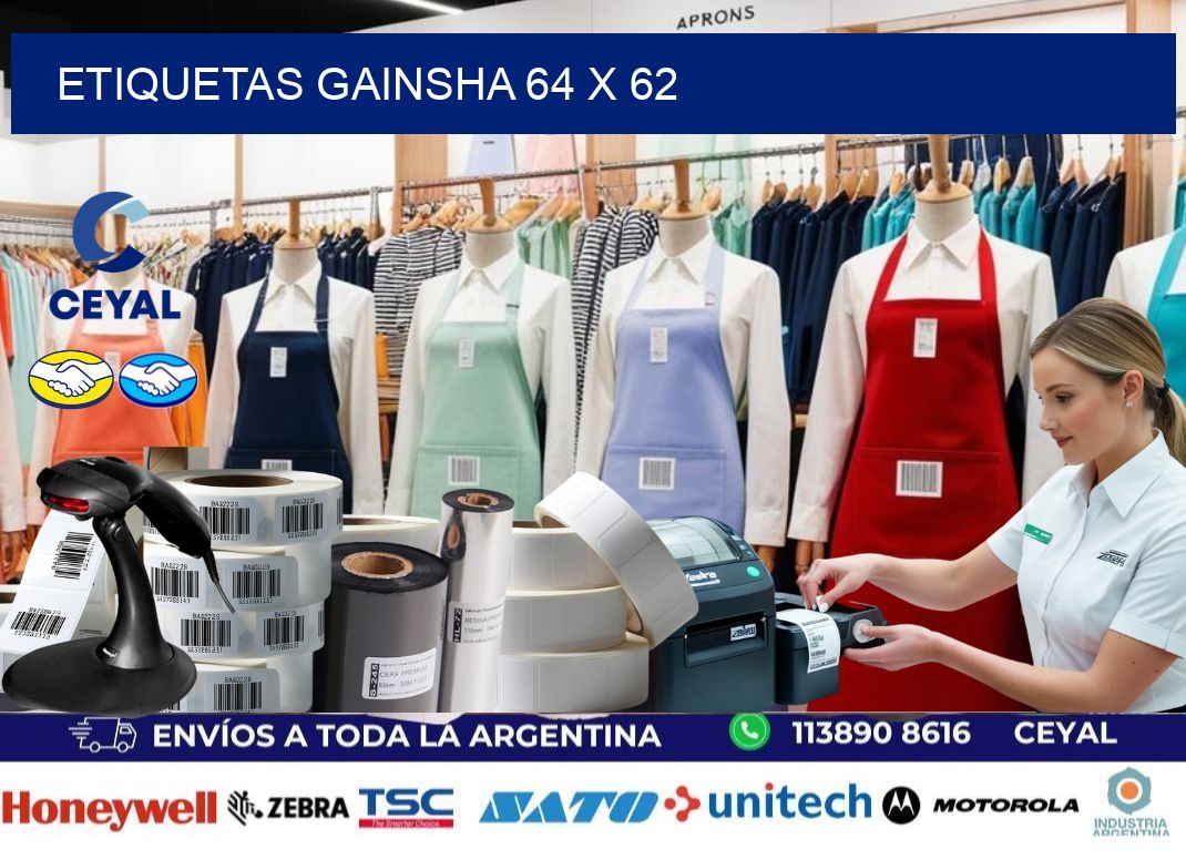 Etiquetas gainsha 64 x 62