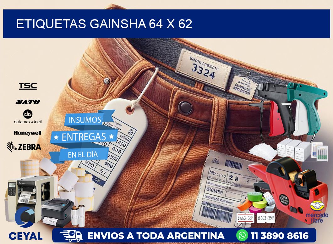 Etiquetas gainsha 64 x 62