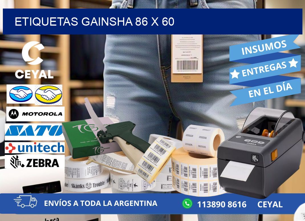 Etiquetas gainsha 86 x 60