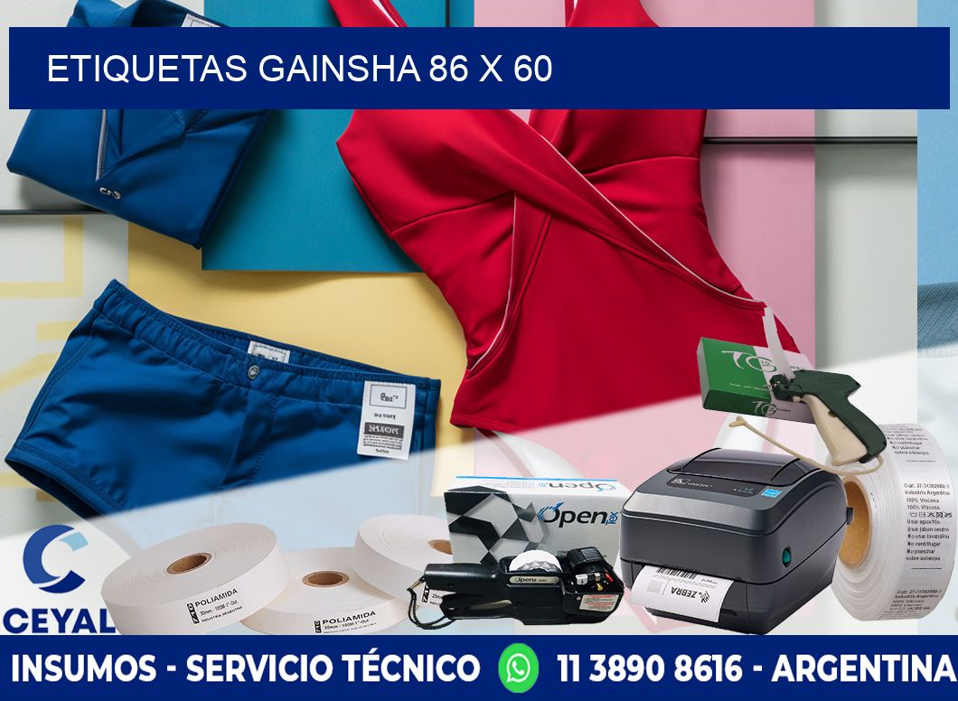 Etiquetas gainsha 86 x 60