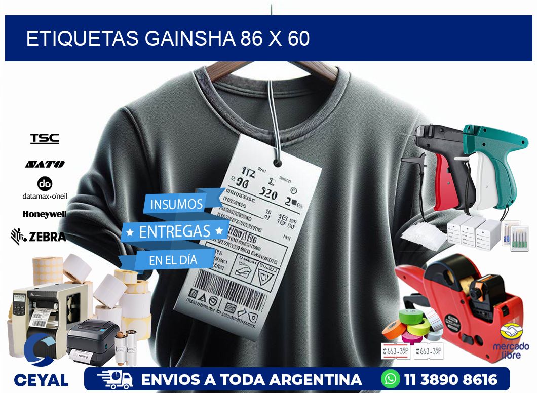 Etiquetas gainsha 86 x 60