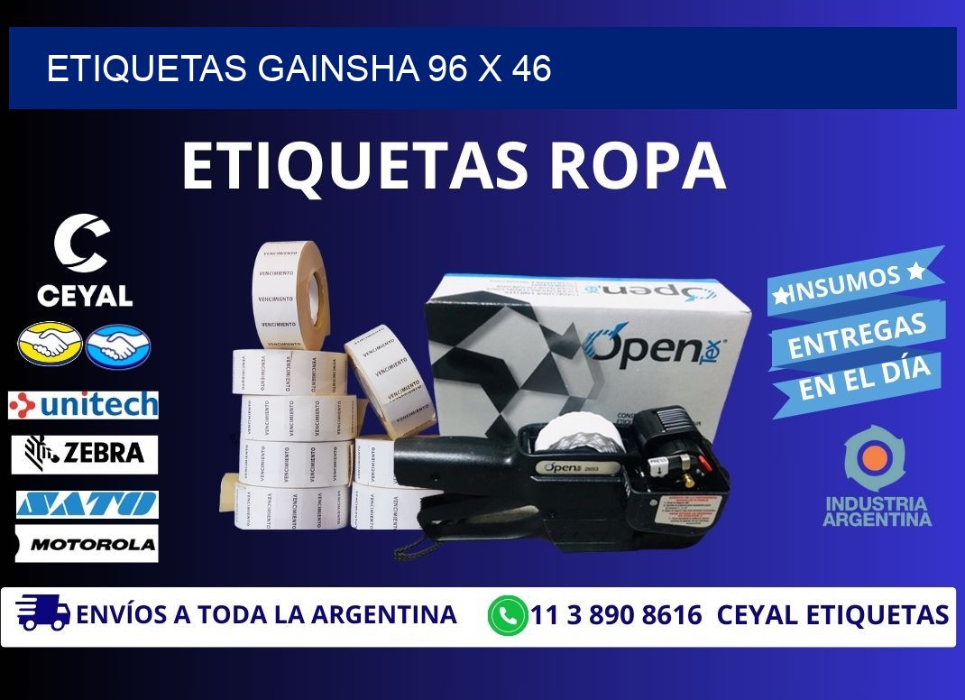 Etiquetas gainsha 96 x 46