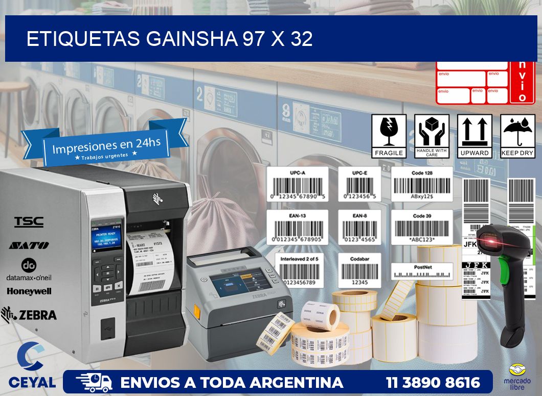 Etiquetas gainsha 97 x 32