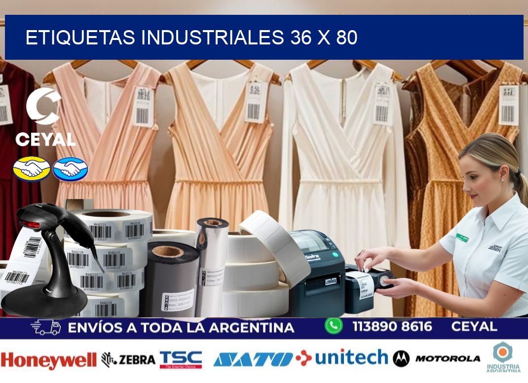 Etiquetas industriales 36 x 80