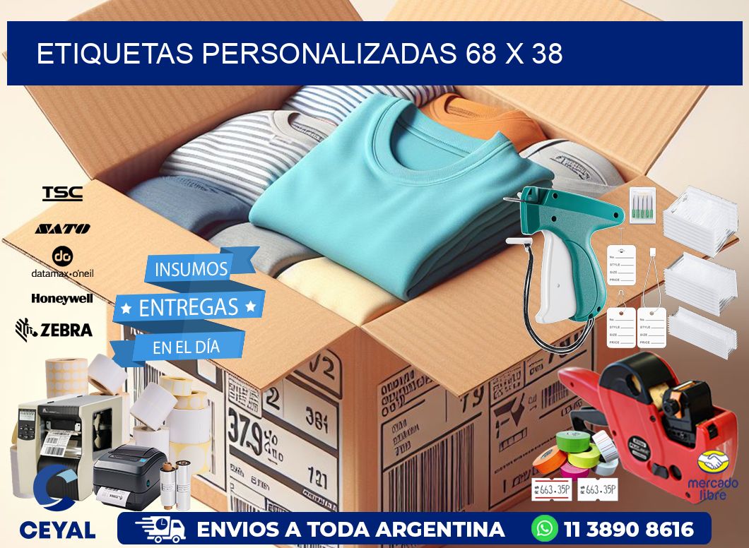 Etiquetas personalizadas 68 x 38