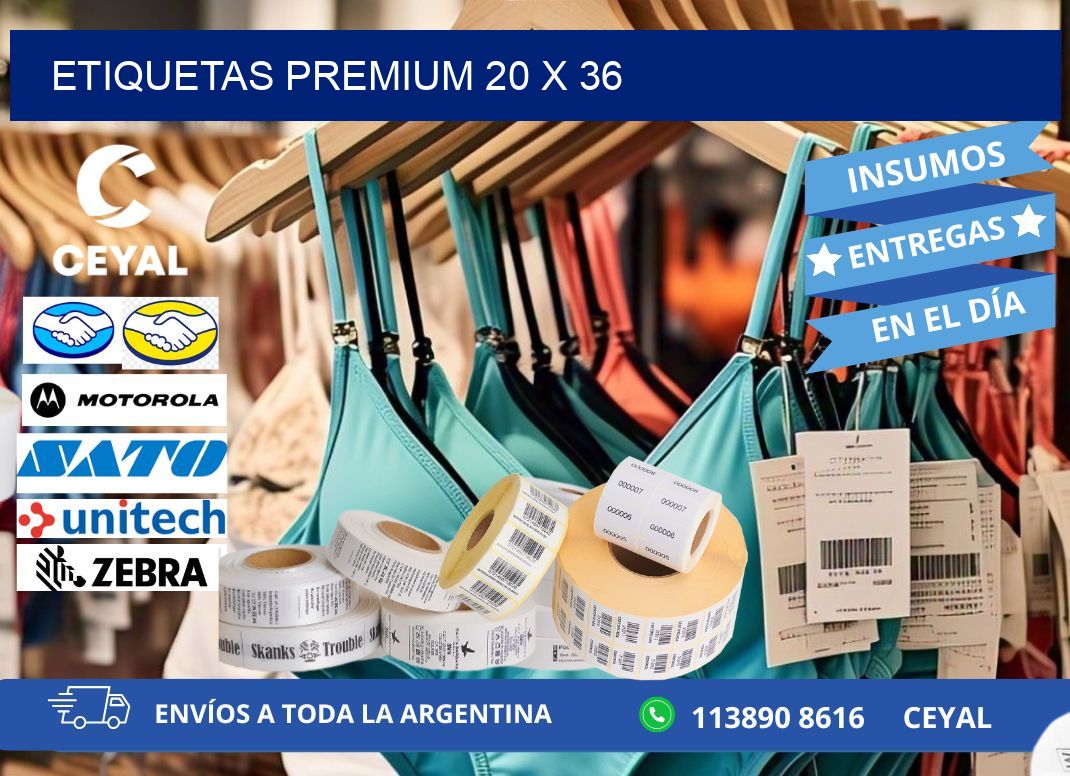 Etiquetas premium 20 x 36