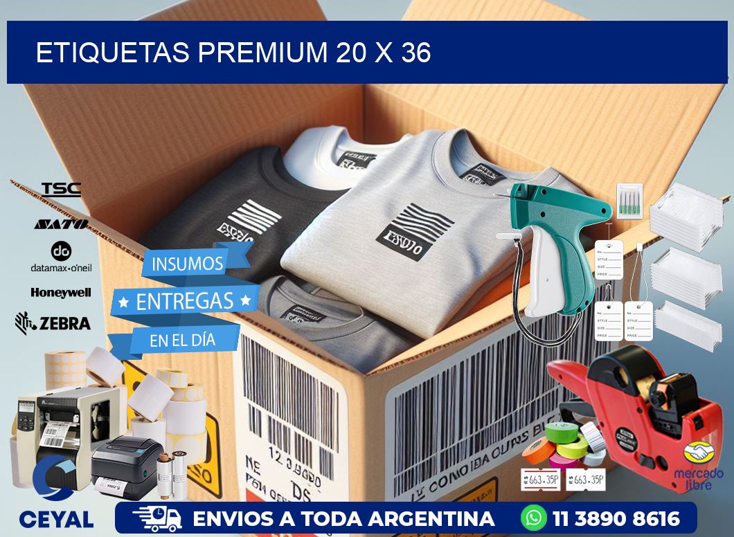 Etiquetas premium 20 x 36